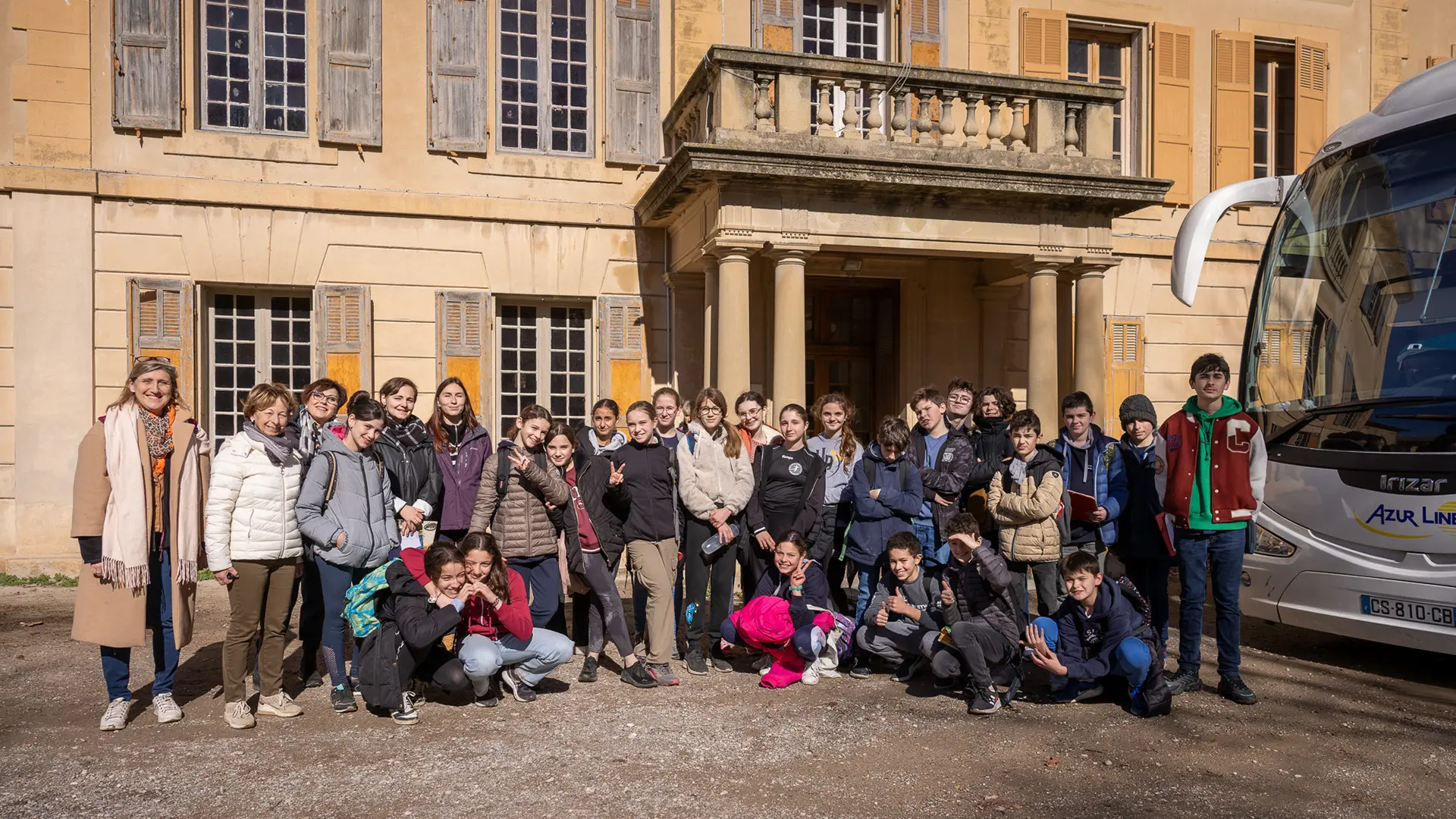 Collégiens visitant une exploitation