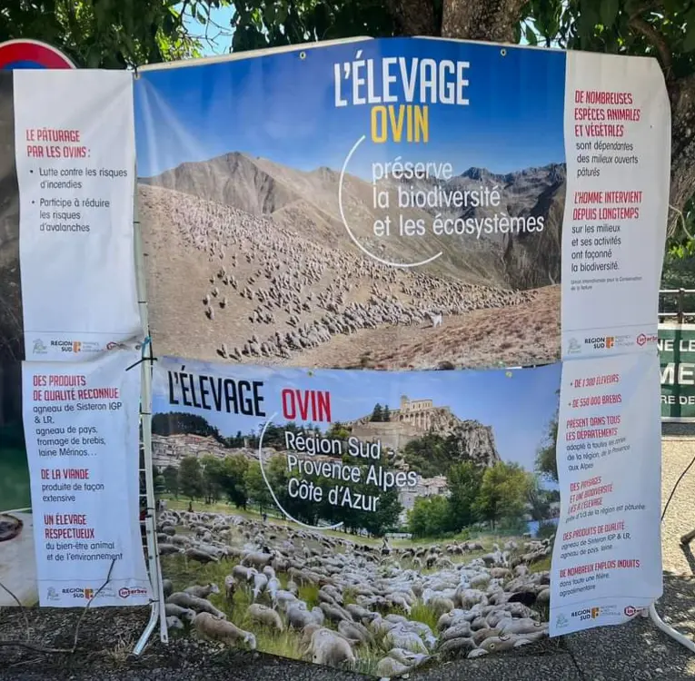 Panneau réalisé par la Région SUD